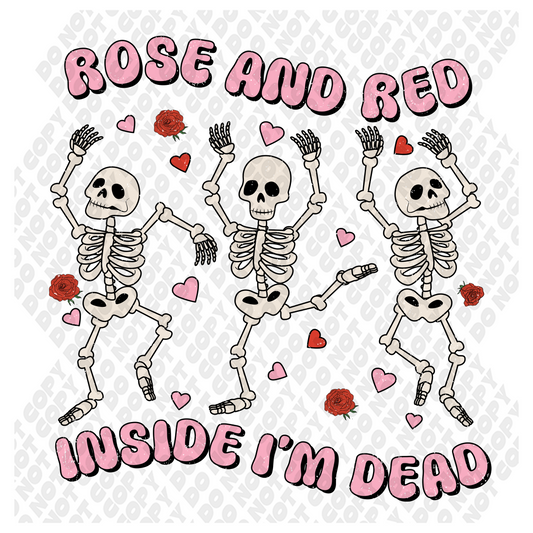 Roses Are Red Skeleton Dance Valetine Transfer