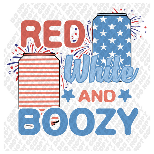 Red White and Boozy 4th of July DTF Transfer