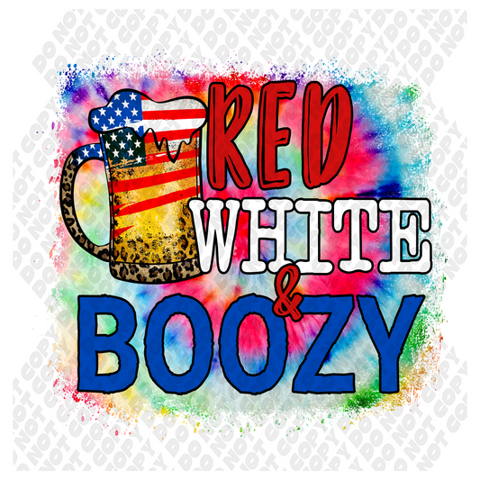 Red White And Boozy Beer 4th of July DTF Transfer