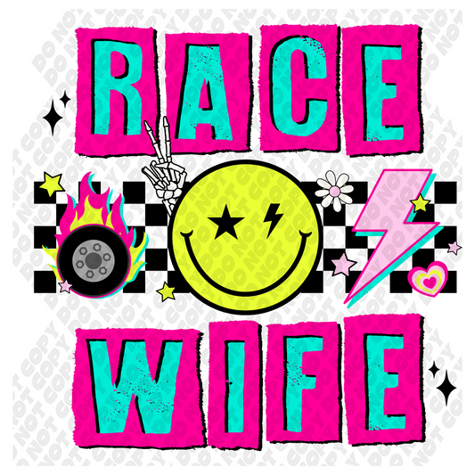 Race Wife Retro DTF Transfer