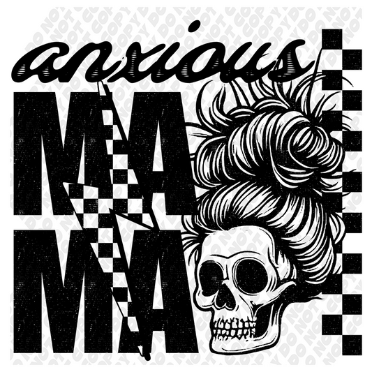 Anxious Mama Skull Faded