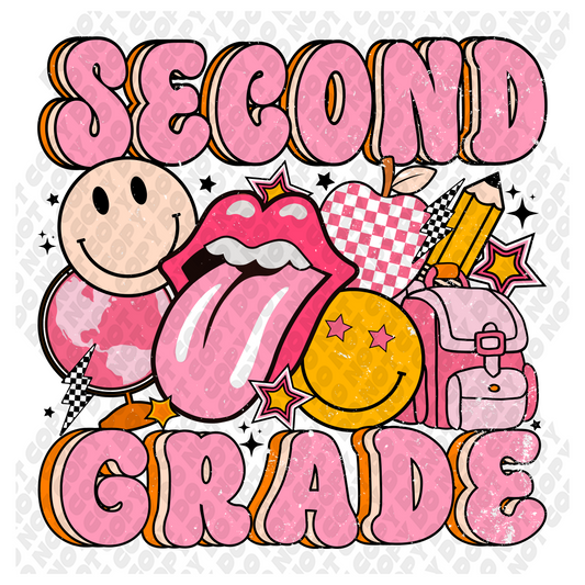 SECOND GRADE PINK retro