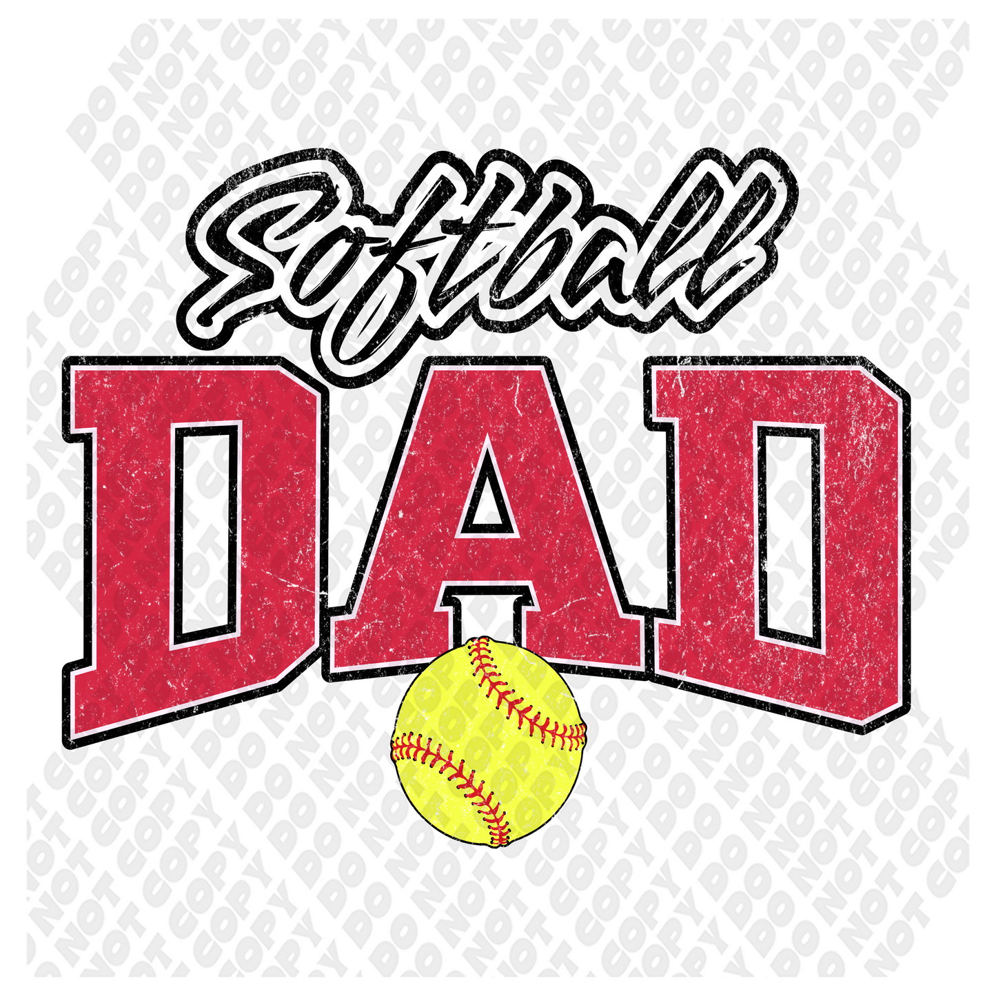 Softball Dad DTF Transfer