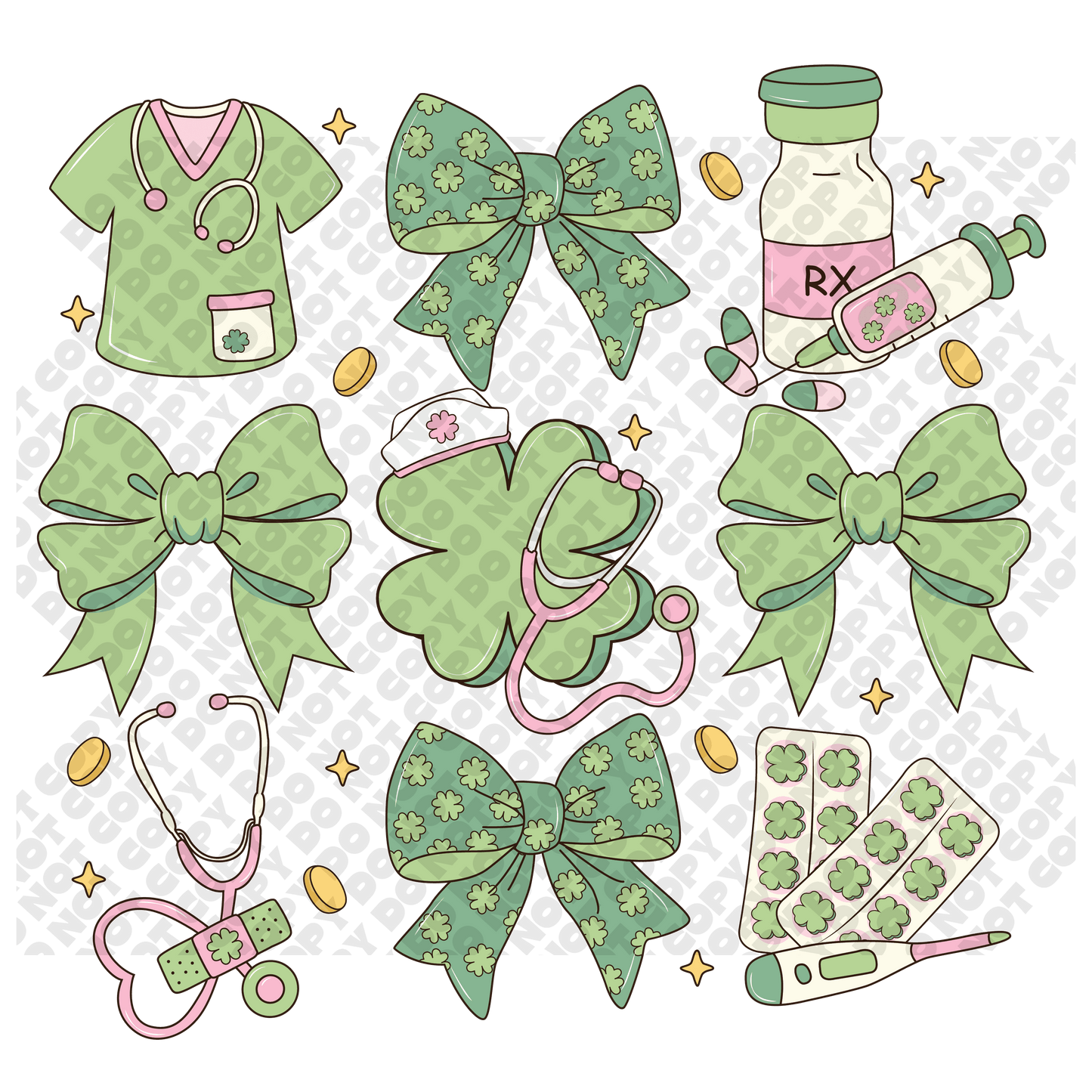 St Patrick's Day Nurse Coquette DTF Transfer