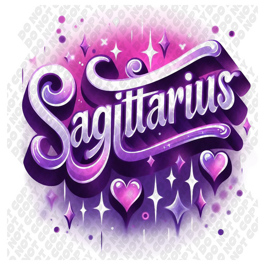 Sagittarius Astrological Purple Transfer