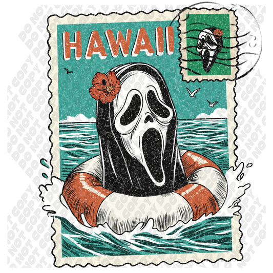 Scream Hawaii Postal Stamp Summer DTF Transfer