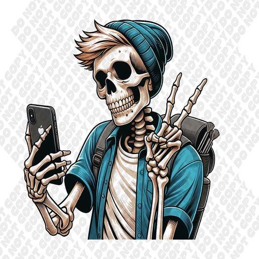 Skeleton Selfie DTF Transfer