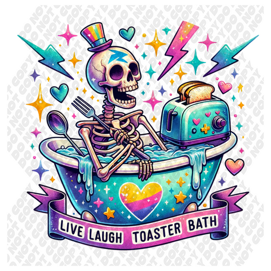 Live Laugh Toaster Bath DTF Transfer