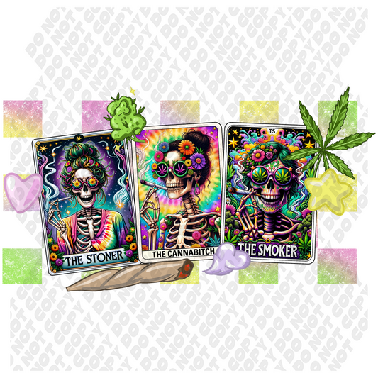 Skeleton Stoner Cards DTF Transfer