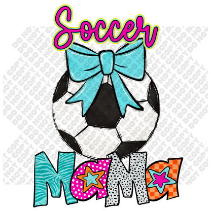 Soccer MAMA Star Colorful DTF Transfer