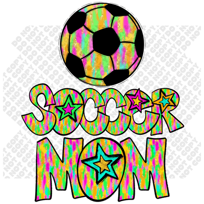 Soccer MAMA Star Colorful DTF Transfer