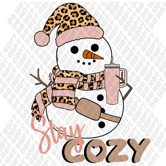 Stay Cozy Snowman Transfer