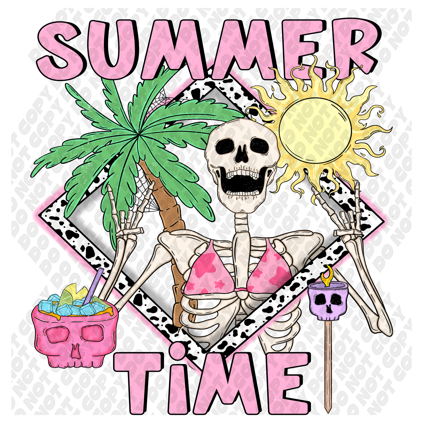 Summertime Skeleton DTF Transfer