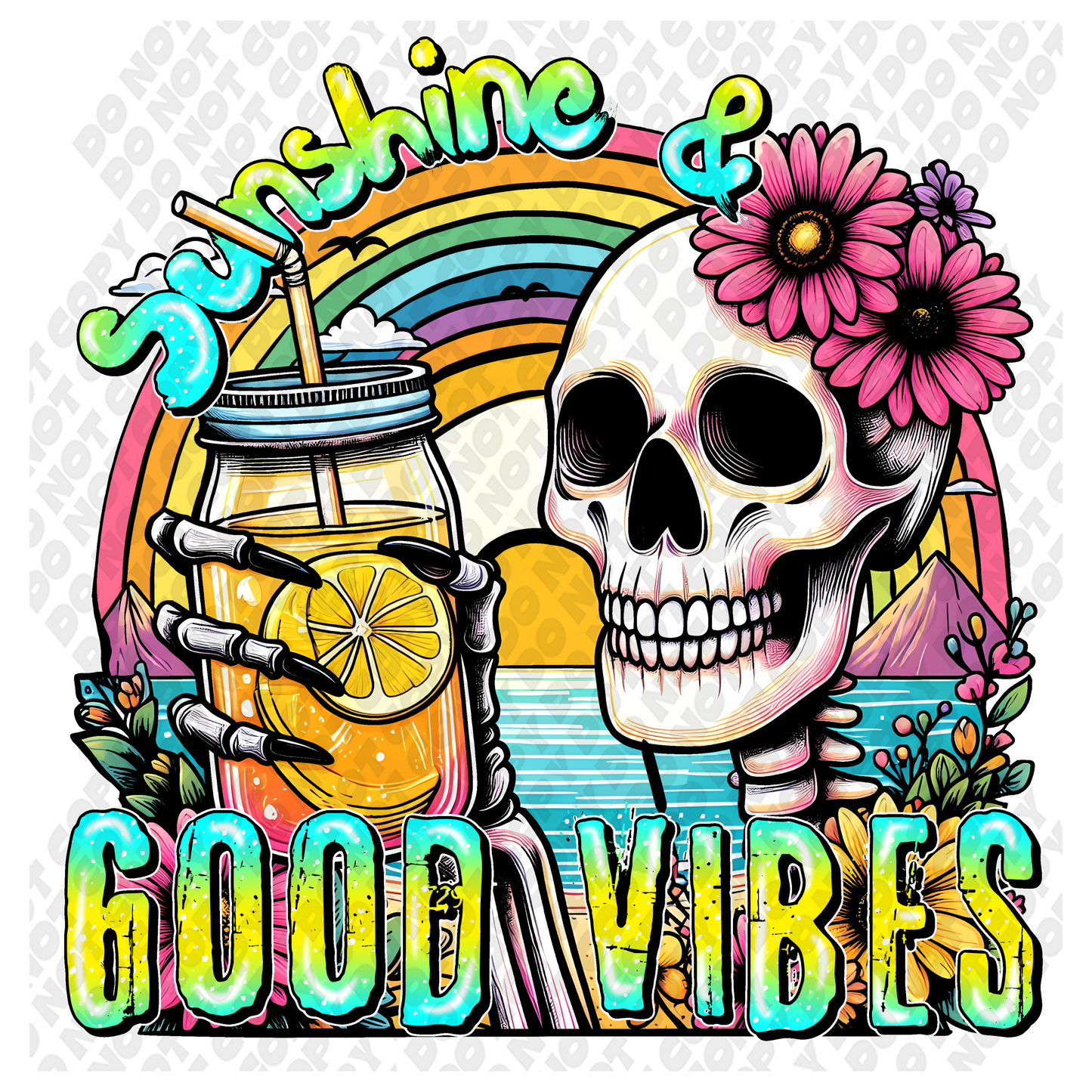 Sunshine And Good Vibes DTF Transfer