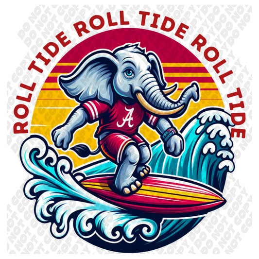 Roll Tide Surfs UP Transfer