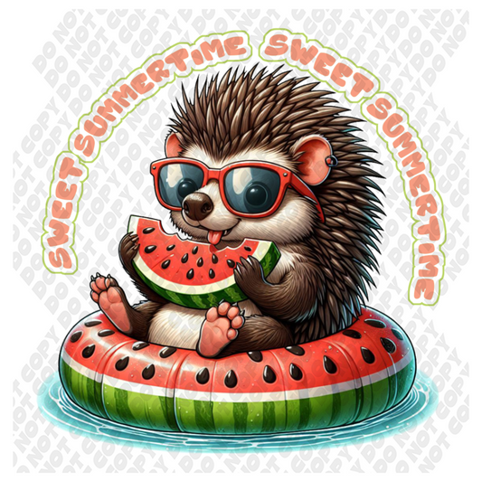 Sweet Summertime Porchipine Watermelon Transfer