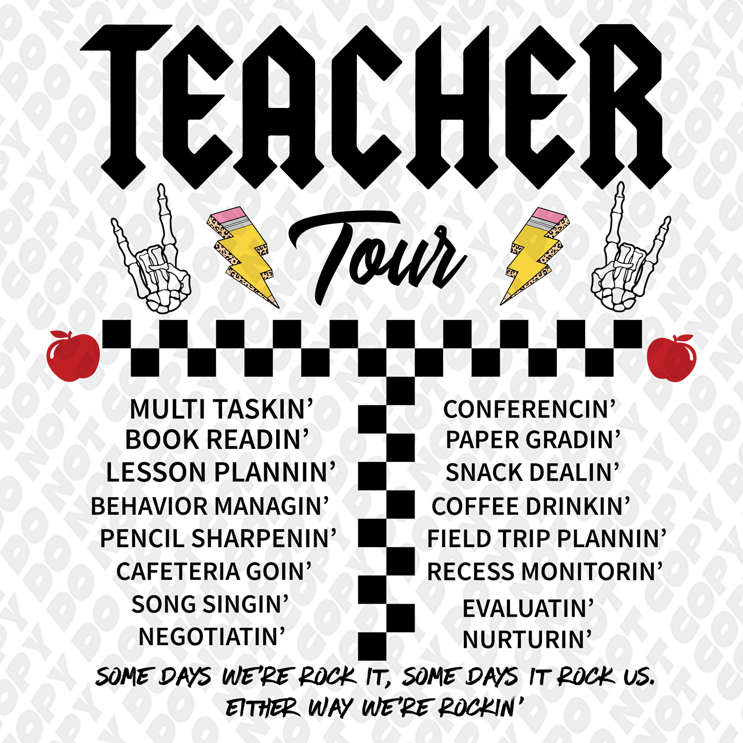 Teacher Tour DTF Transfer