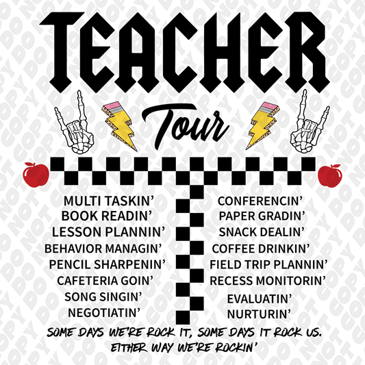 Teacher Tour DTF Transfer