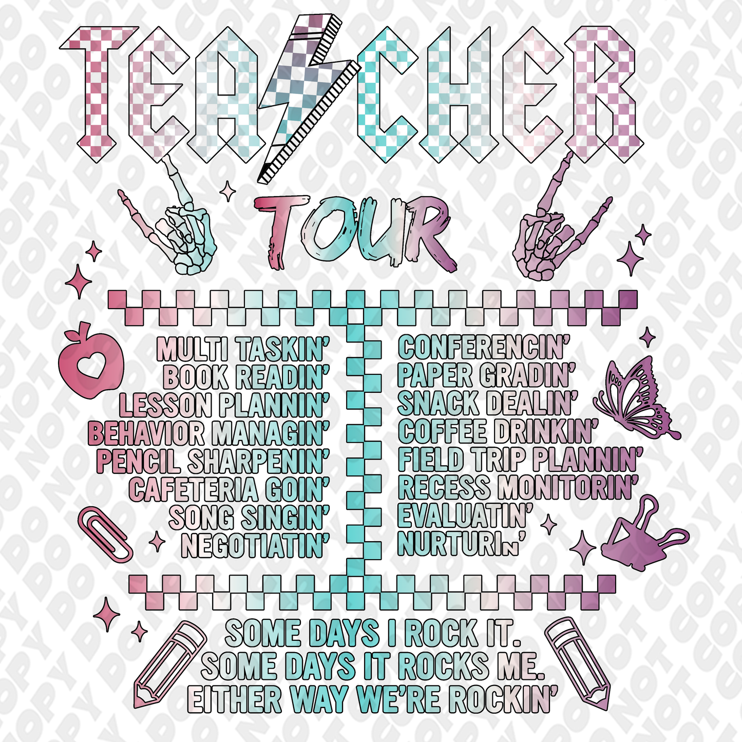 Teacher Tour DTF Transfer