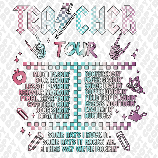 Teacher Tour DTF Transfer