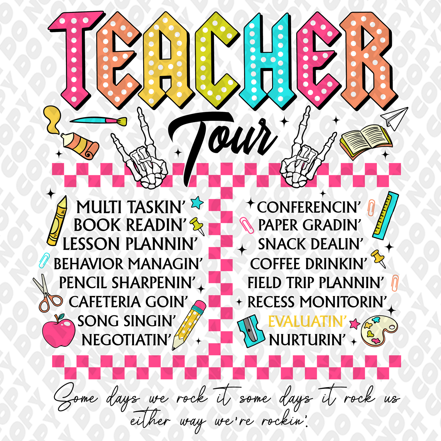 Teacher Tour DTF Transfer