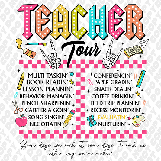 Teacher Tour DTF Transfer