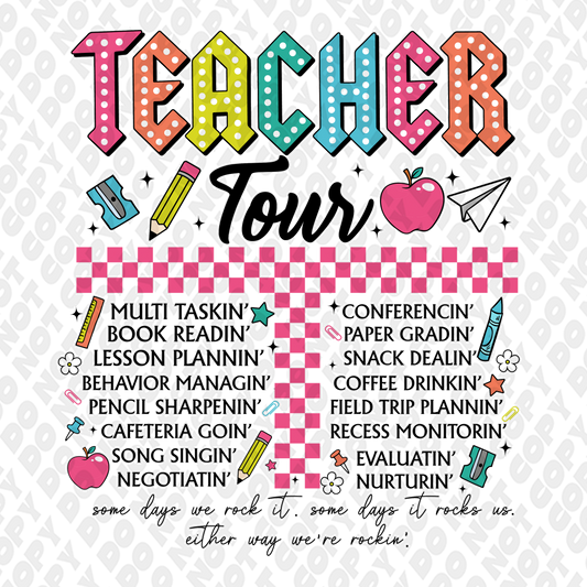 Teacher Tour DTF Transfer