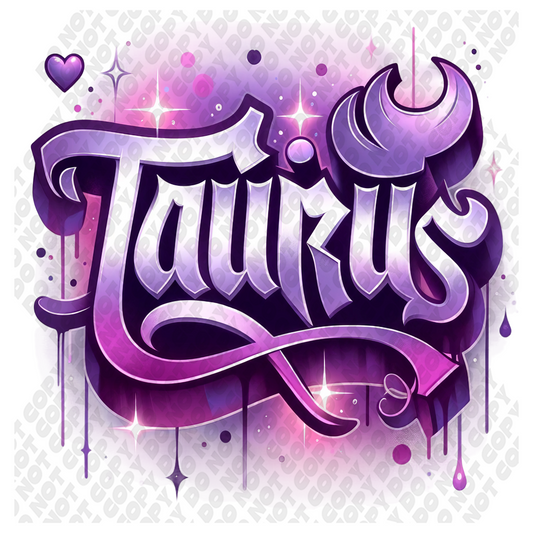 Taurus Astrological Sign PURPLE Transfer