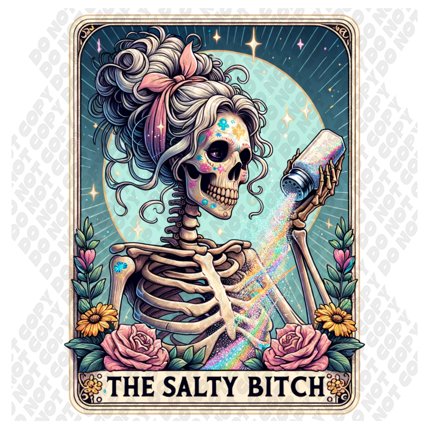 The Salty B*tch Skeleton Card DTF Transfer