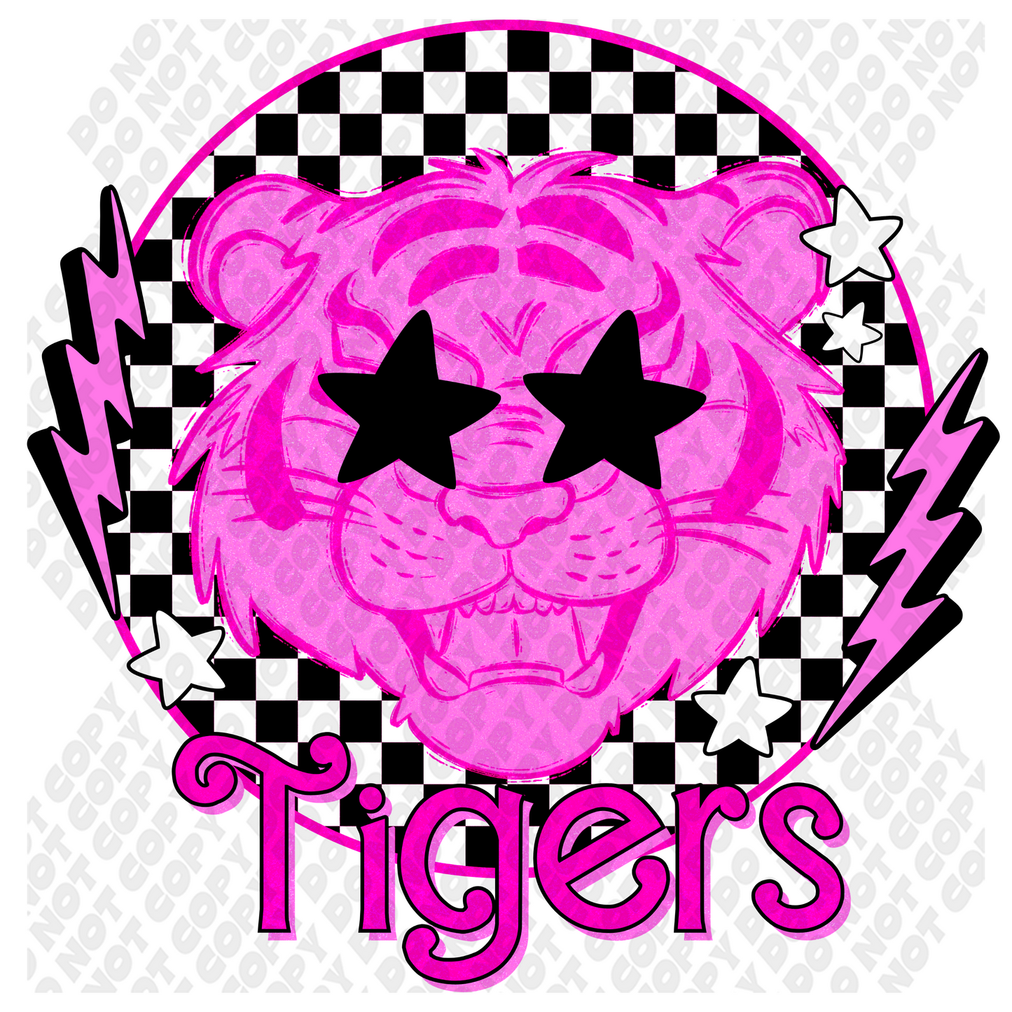 Pink Out Tigers Mascot DTF Transfer