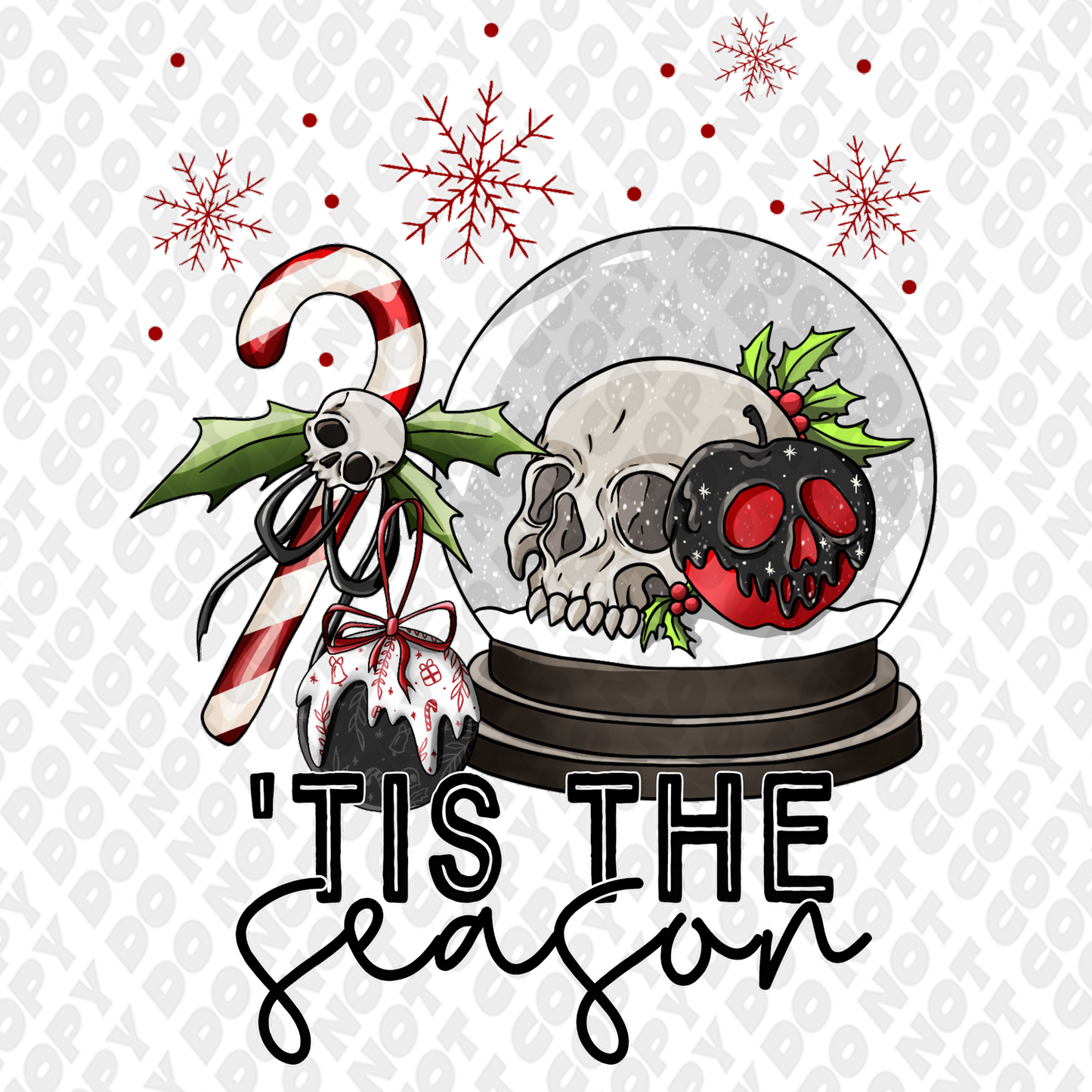 Tis The Season Death Skeleton DTF Transfer