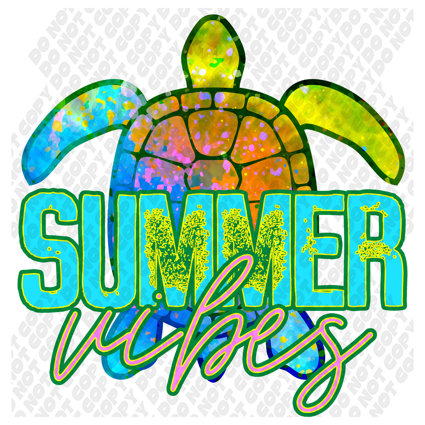 Summer Vibes Turtle DTF Transfer