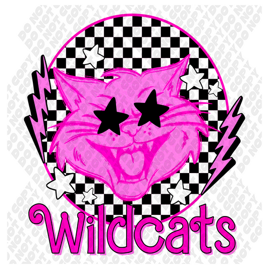 Pink Out Wildcats Mascot DTF Transfer