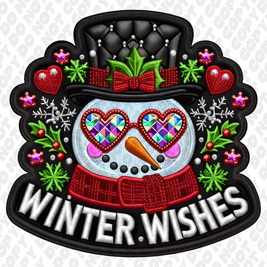 Winter Wishes Snowman DTF Transfer