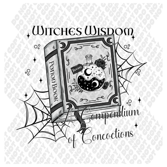 Witches Wisdom Potion Book DTF Transfer