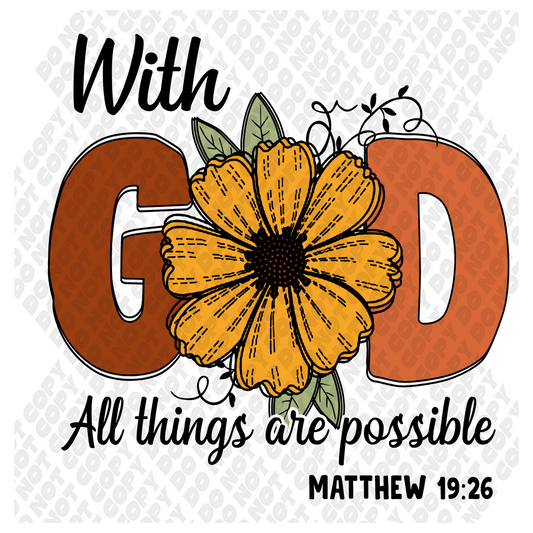 With God All Things Are Possible Transfer
