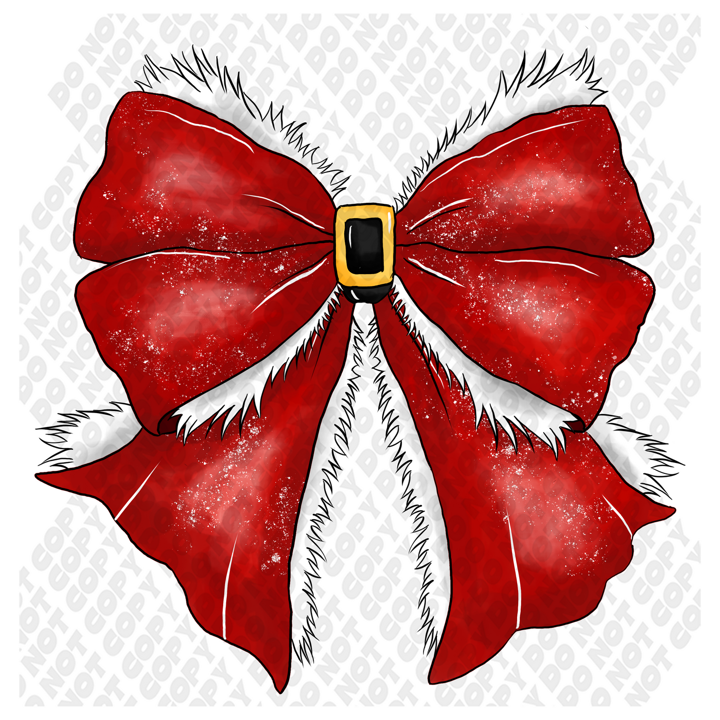 Santa's Belt Bow DTF Transfer