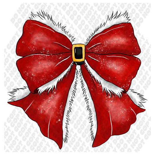 Santa's Belt Bow DTF Transfer