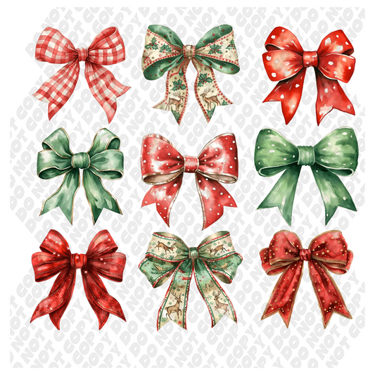 Christmas Bows DTF Transfer