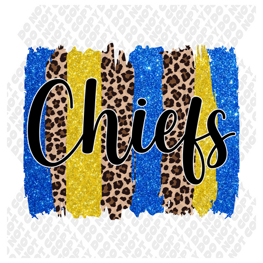 Chiefs Glitter blue and gold