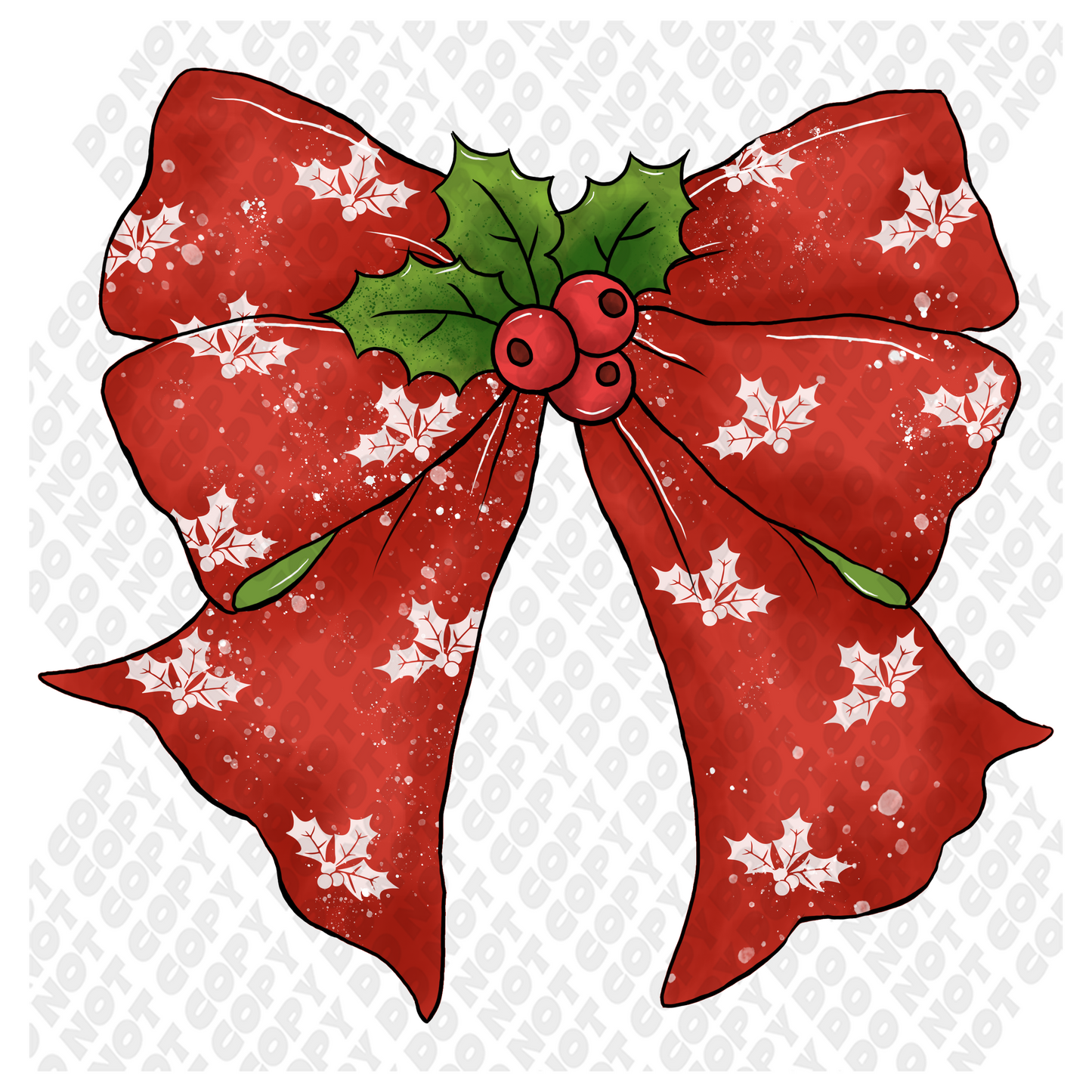 Red Christmas Bow DTF Transfer