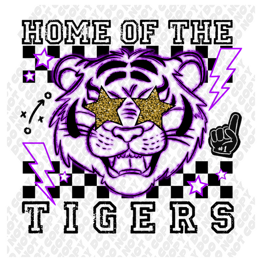 Home Of The Tiger Neon Purple