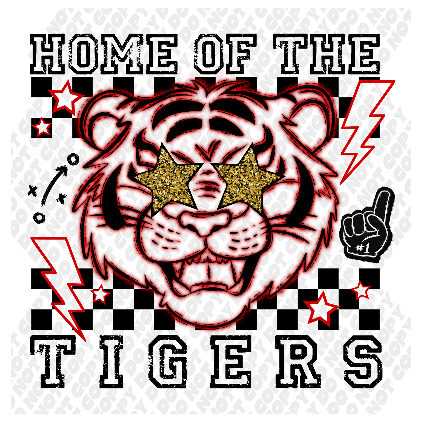 Home Of The Tiger Neon Red