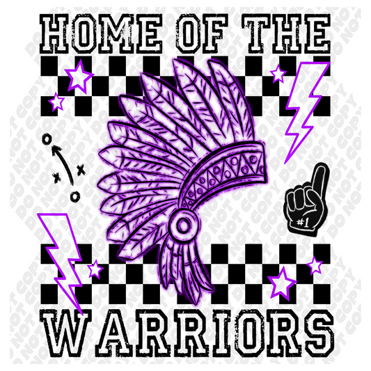 Home Of The Warriors Neon Purple