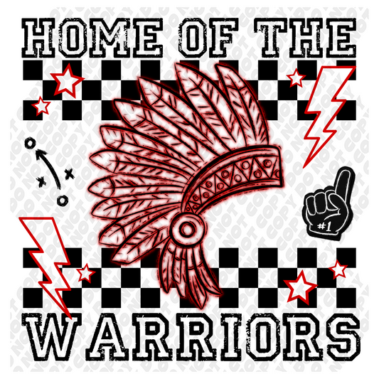 Home Of The Warriors Neon Red