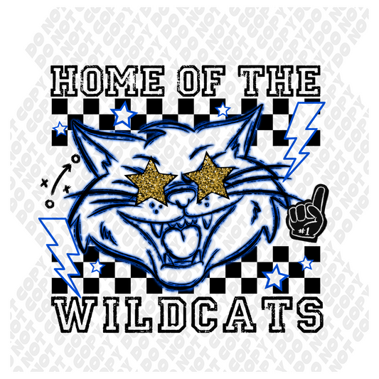 Home Of The Wildcats Neon Blue
