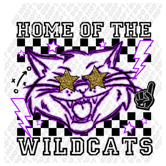 Home Of The Wildcats Neon Purple