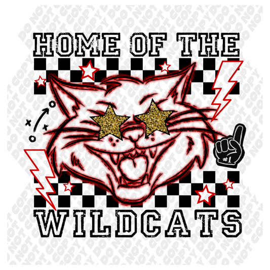 Home Of The Wildcats Neon Red