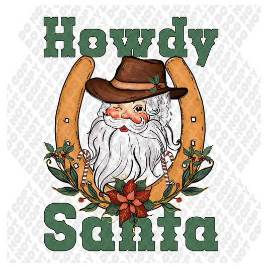 Howdy Santa DTF Transfer