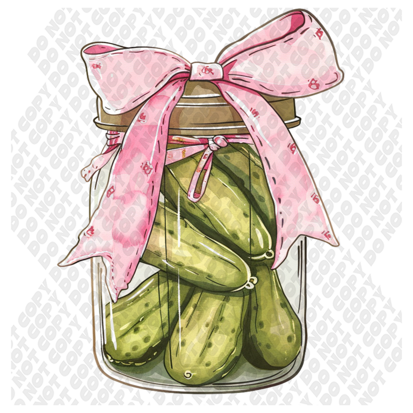 Pickle Pink Bow DTF Transfer